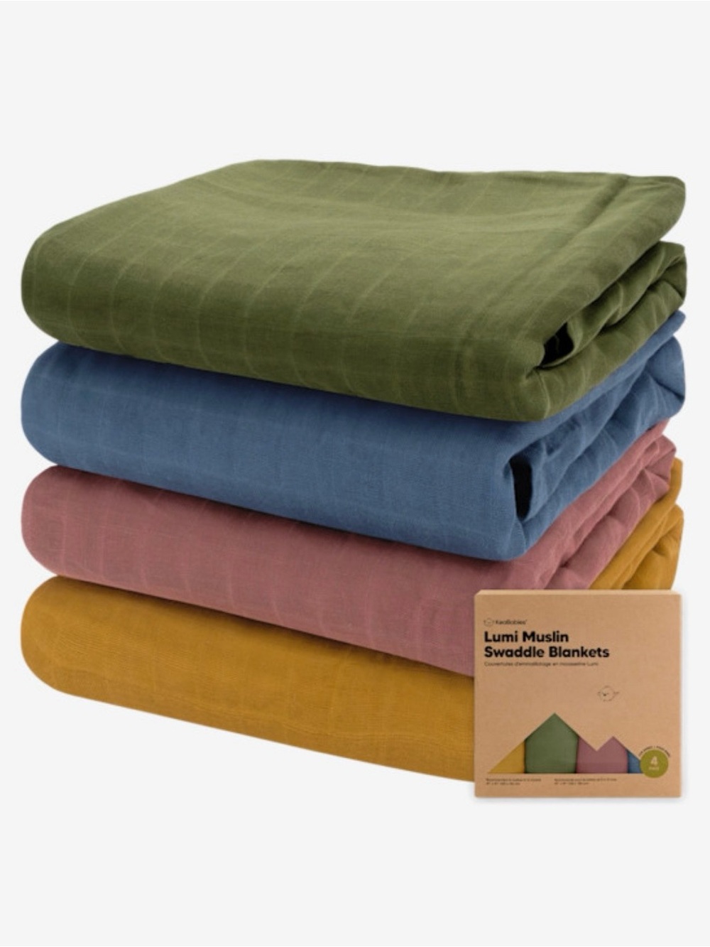 KeaBabies Lumi Muslin Swaddle Blanket Set of 4 Like New